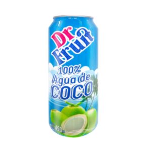 Lata de agua de coco marca Dr. Fruit.